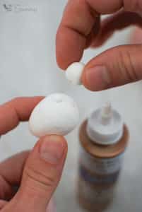 Spun cotton egg and ball