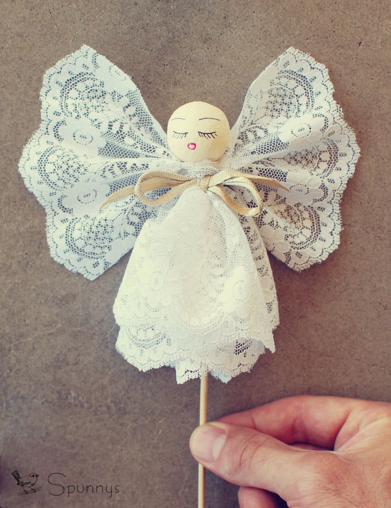 Vintage angel ornament spun cotton ball DIY