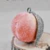 Spun Cotton Ornament glittered peach Victorian Christmas
