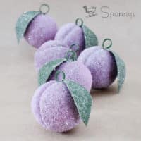 Spun Cotton Sugar Plum Ornaments Christmas