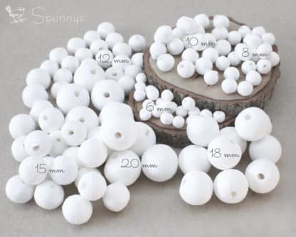 Assortment of Spun Cotton Ball 6 to 20 spunnys