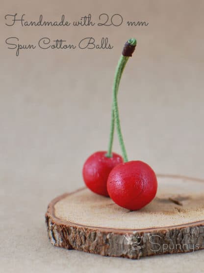 Décoration cerises DIY boules ouate de cellulose 20 mm DIY